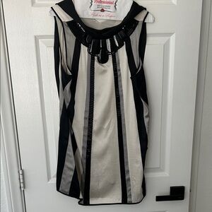 Black and White Sleeveless Dress